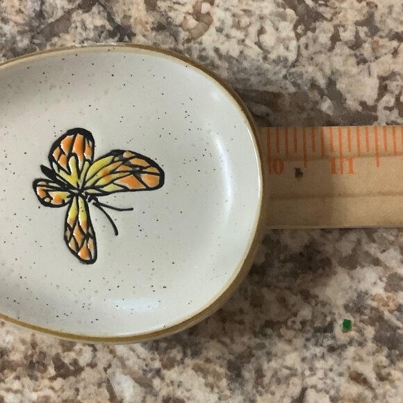 Butterfly & Flower Spoon Rest Flower Valley Spectrum Designs NEW Ceramic - Picture 6 of 6